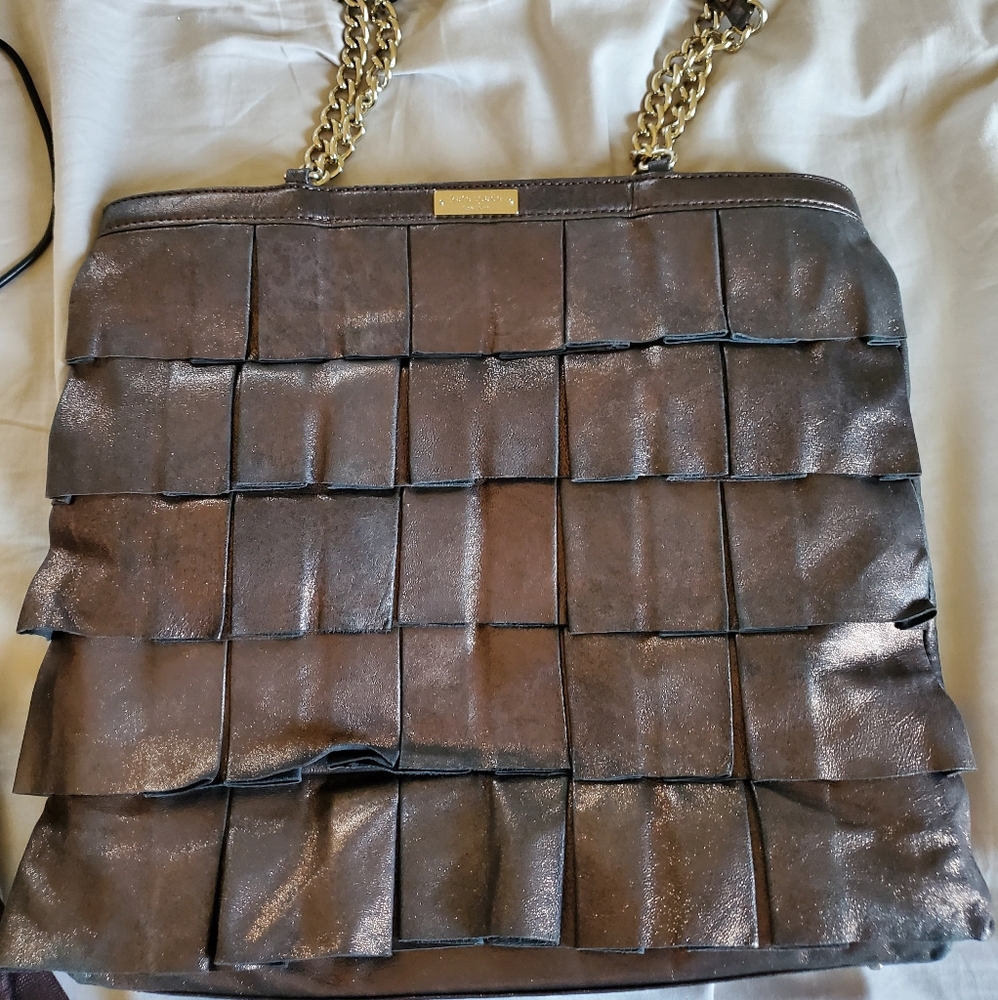 Kate Spade metallic bronze leather shoulder bag